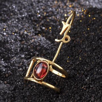 Capricorn Nail Ring with birthstone